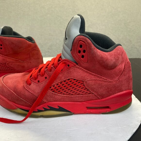 Nike Air Jordan 5 Retro Red Suede GS Size 6.5Y Basketball Shoes 440888-602 main image 7